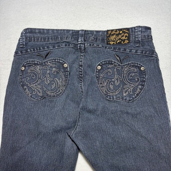 Apple Bottoms Womens Dark Wash Rhinestone Apple Pocket Jeans AMJ-1344R Size 7/8 - Picture 5 of 10